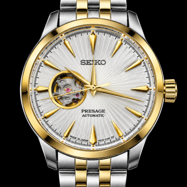 Seiko Presage Automatic – Montre bicolore argentée et dorée