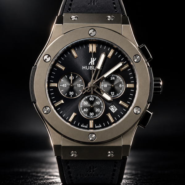 Hublot Noir avec finition effet soleil.